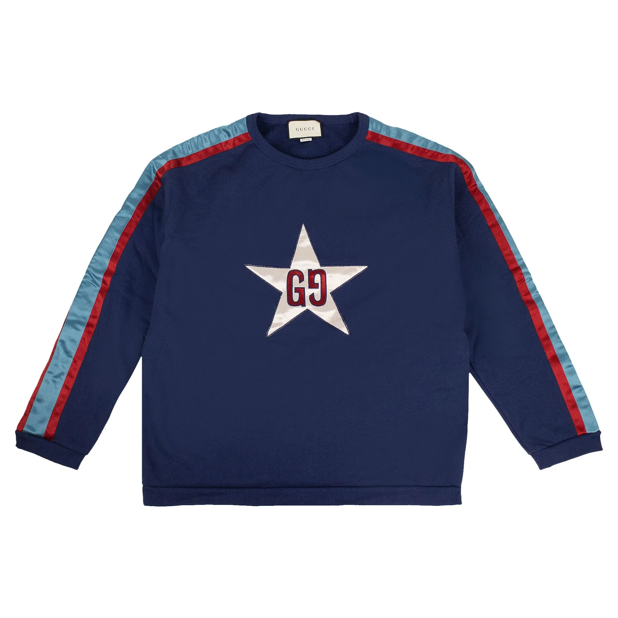 Gucci GG Star Design Crewneck Sweatshirt 'Blue' - 1