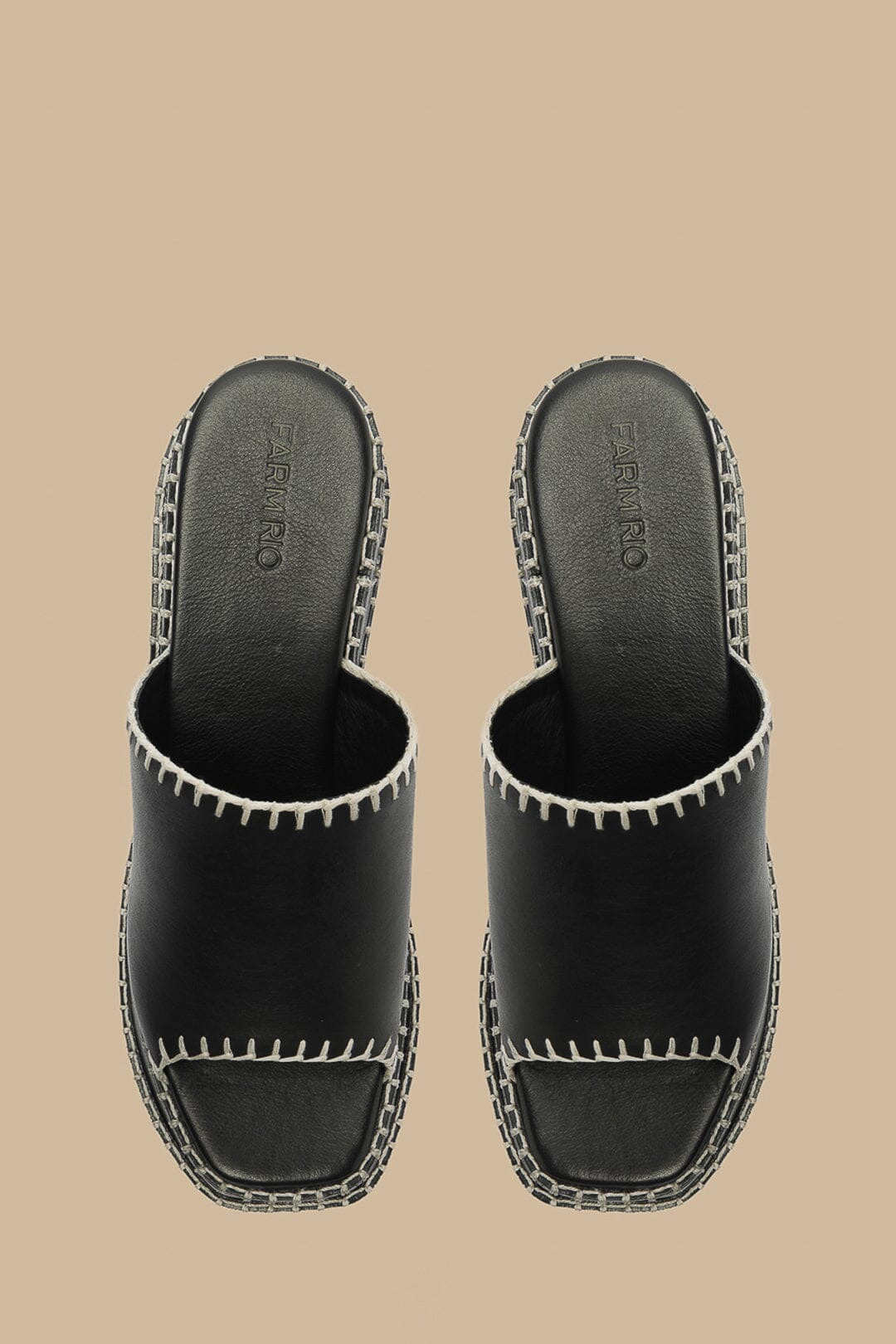 Black Wedge Mule Sandal - 3