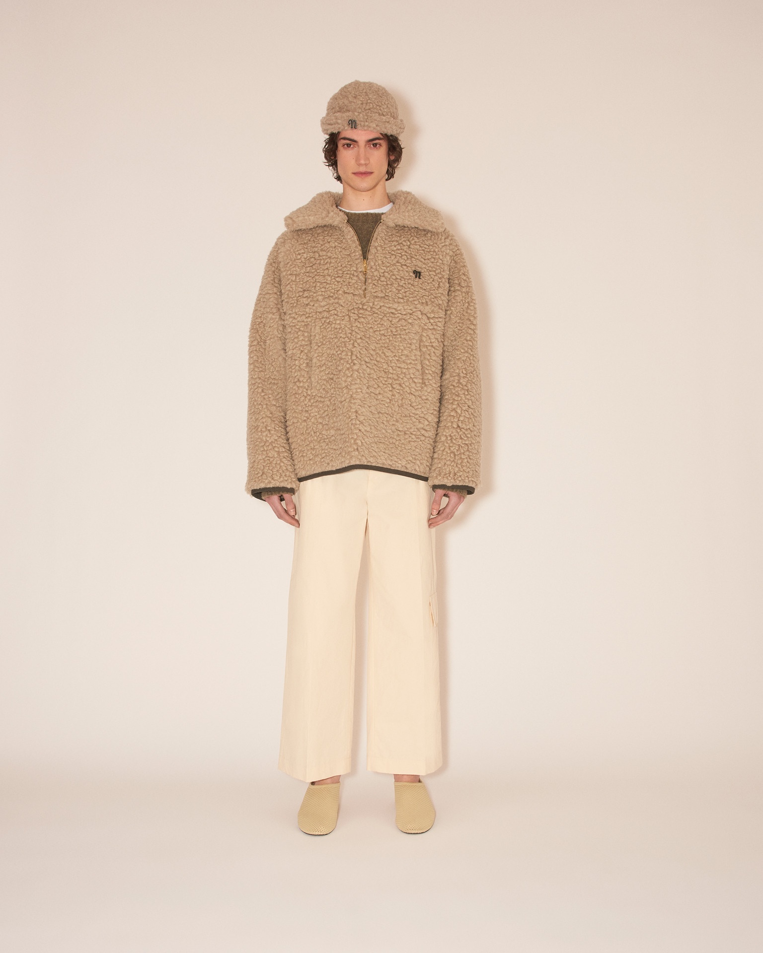 LOUKA - Shearling/Technical coating smock - Khaki/Dark moss - 3