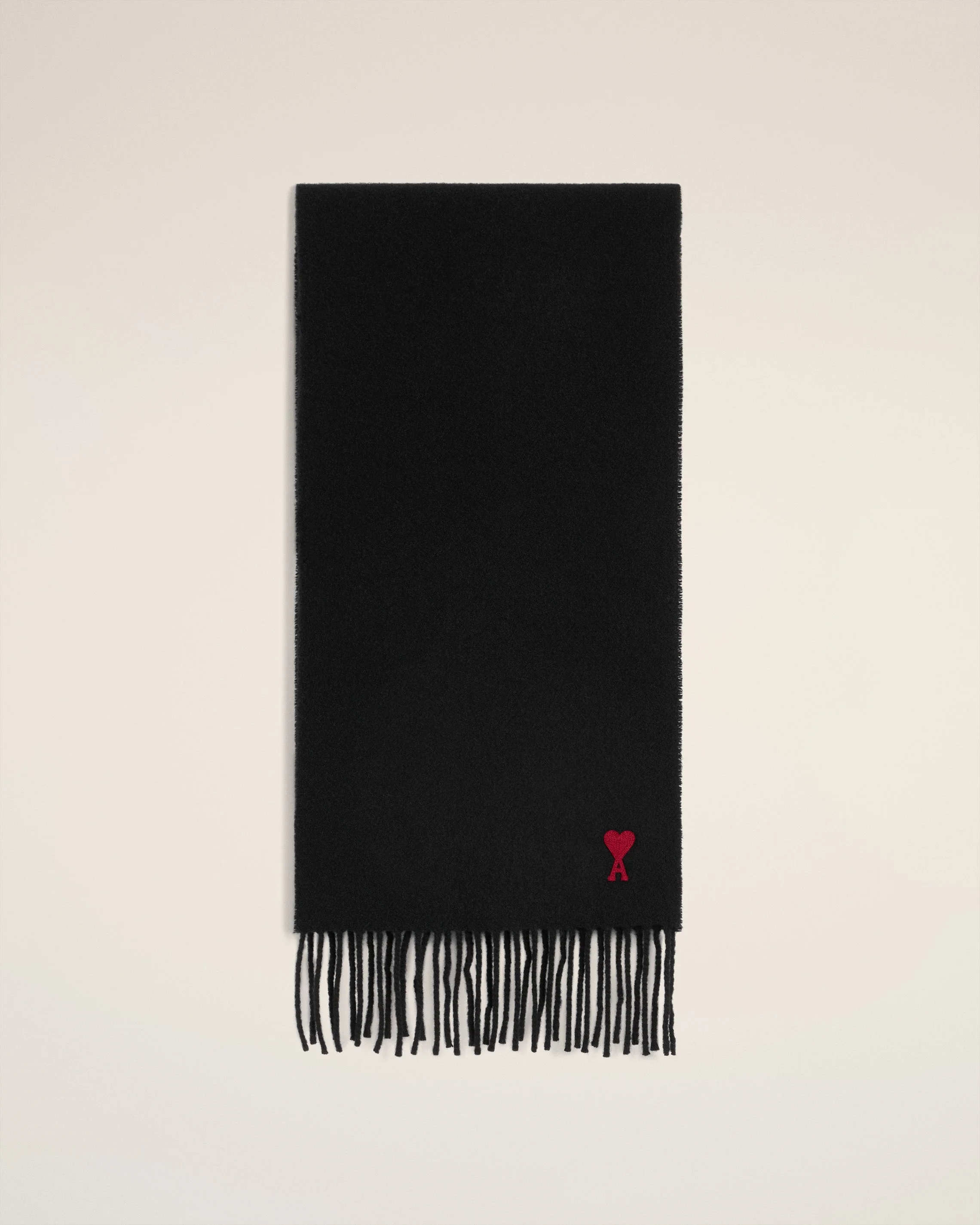 BLACK WOOL AMI DE COEUR SCARF - 1