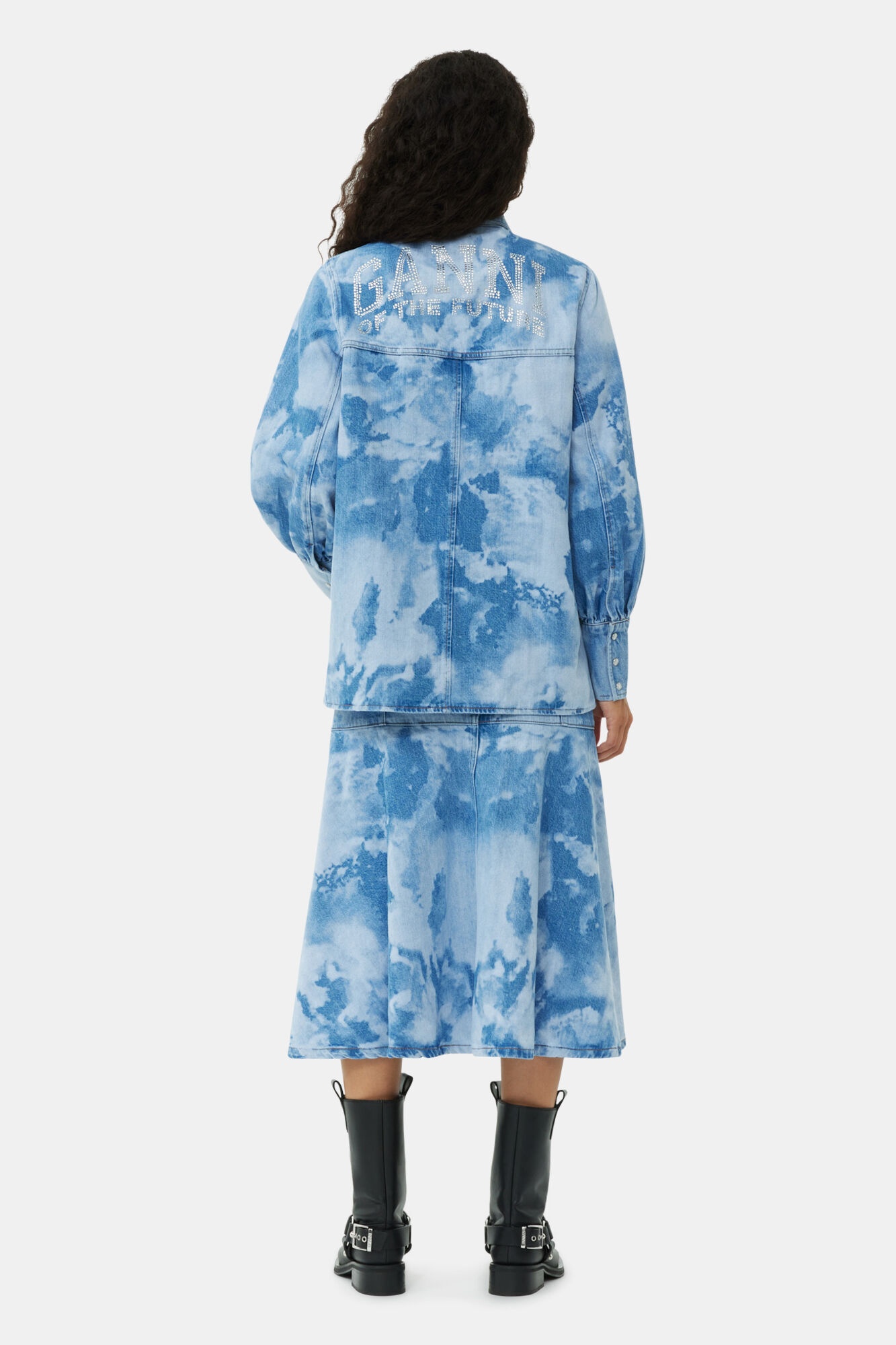 BLUE BLEACH DENIM SHIRT - 5