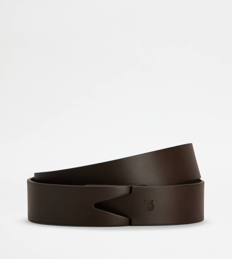 BELT IN LEATHER - BROWN 1