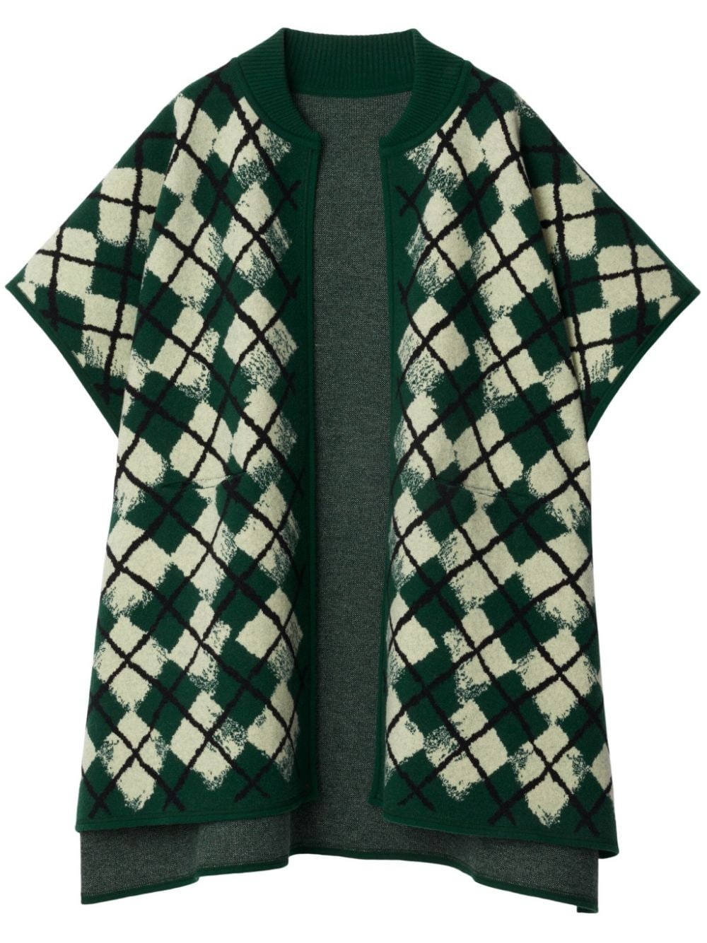 argyle wool-blend cape - 1