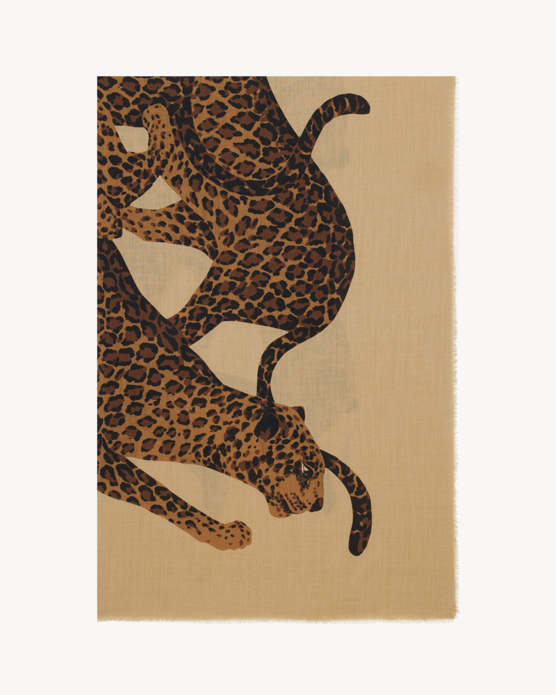 SAINT LAURENT LEOPARD STOLE IN WOOL TWILL outlook