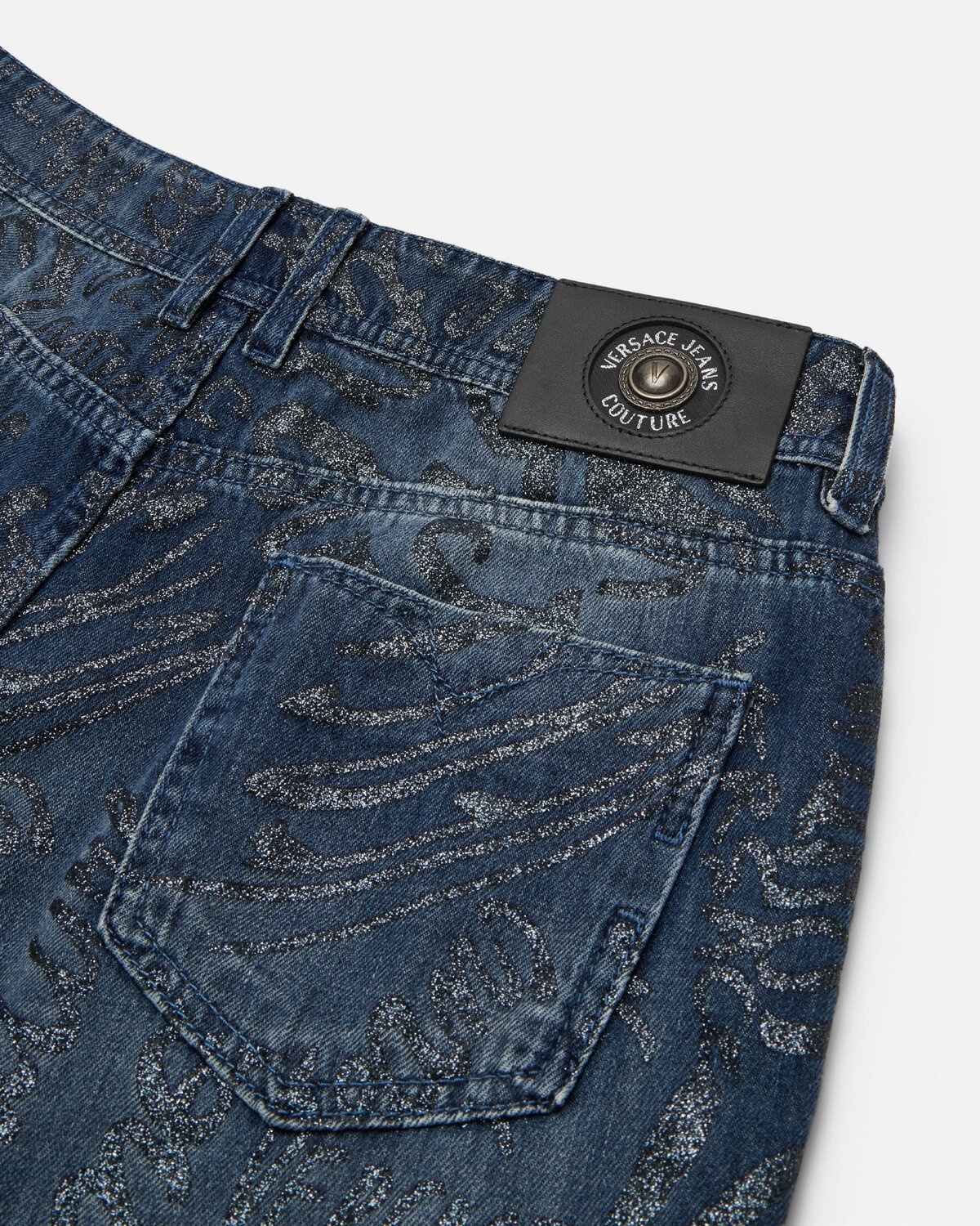 Glitter Logomania Wide-Leg Jeans - 4