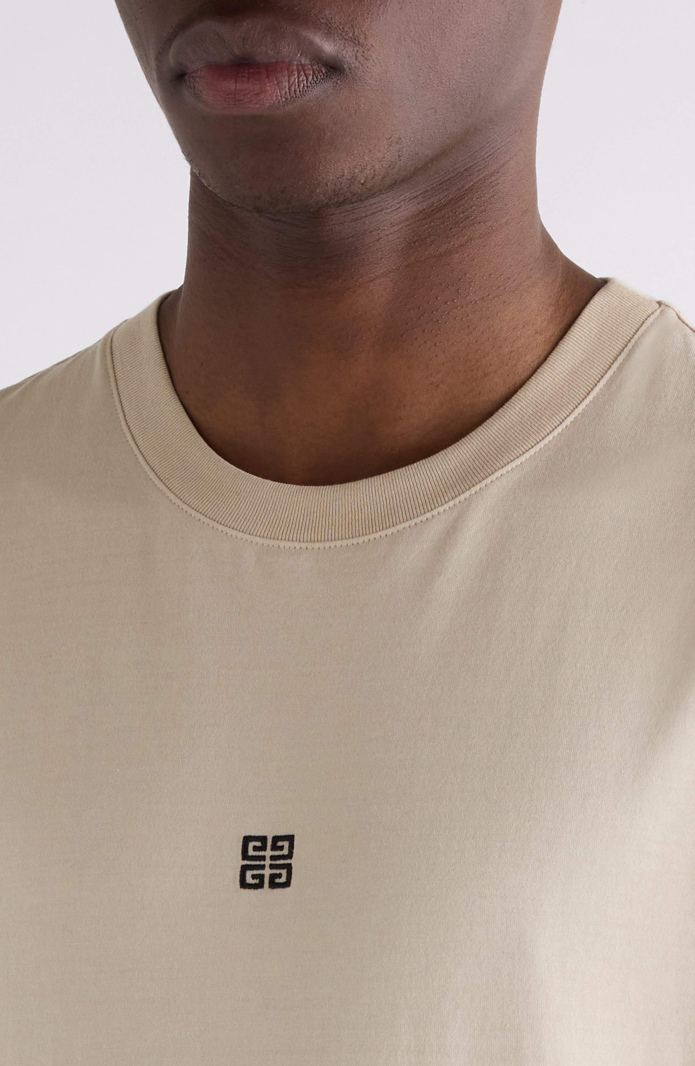 Givenchy Slim Fit 4G Embroidered Cotton T-Shirt in Light Beige at Nordstrom - 5
