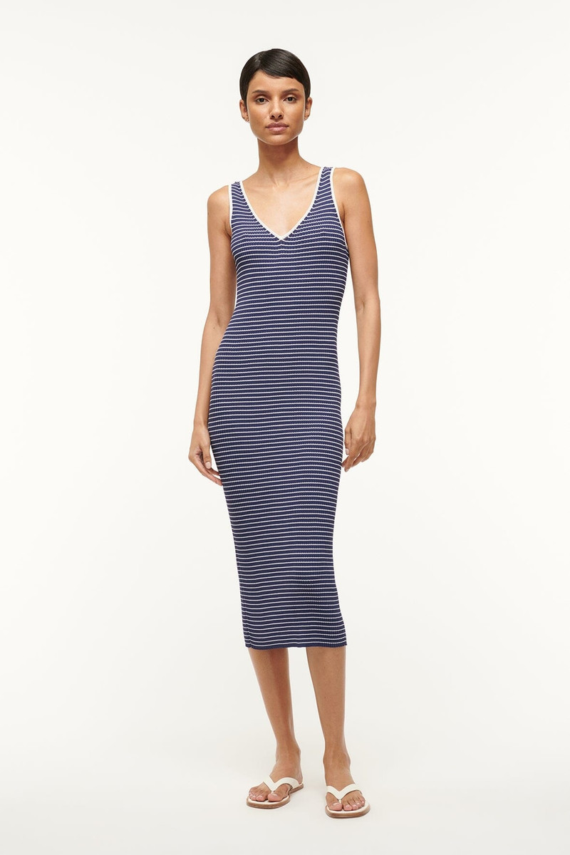STAUD STAUD DANA DRESS NAVY MICRO STRIPE outlook