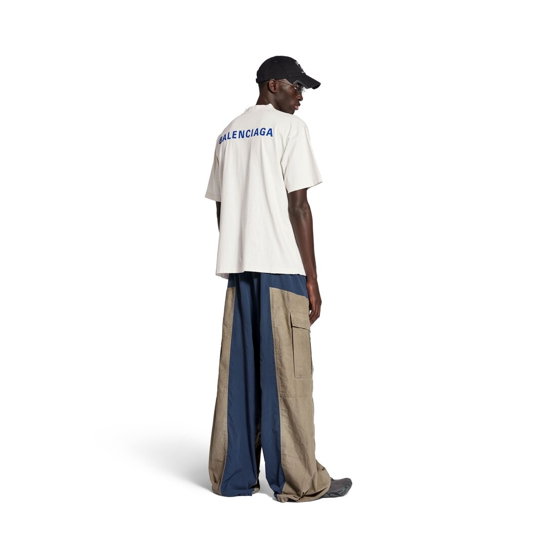 Balenciaga Back T-shirt Medium Fit in Dirty White/blue - 3
