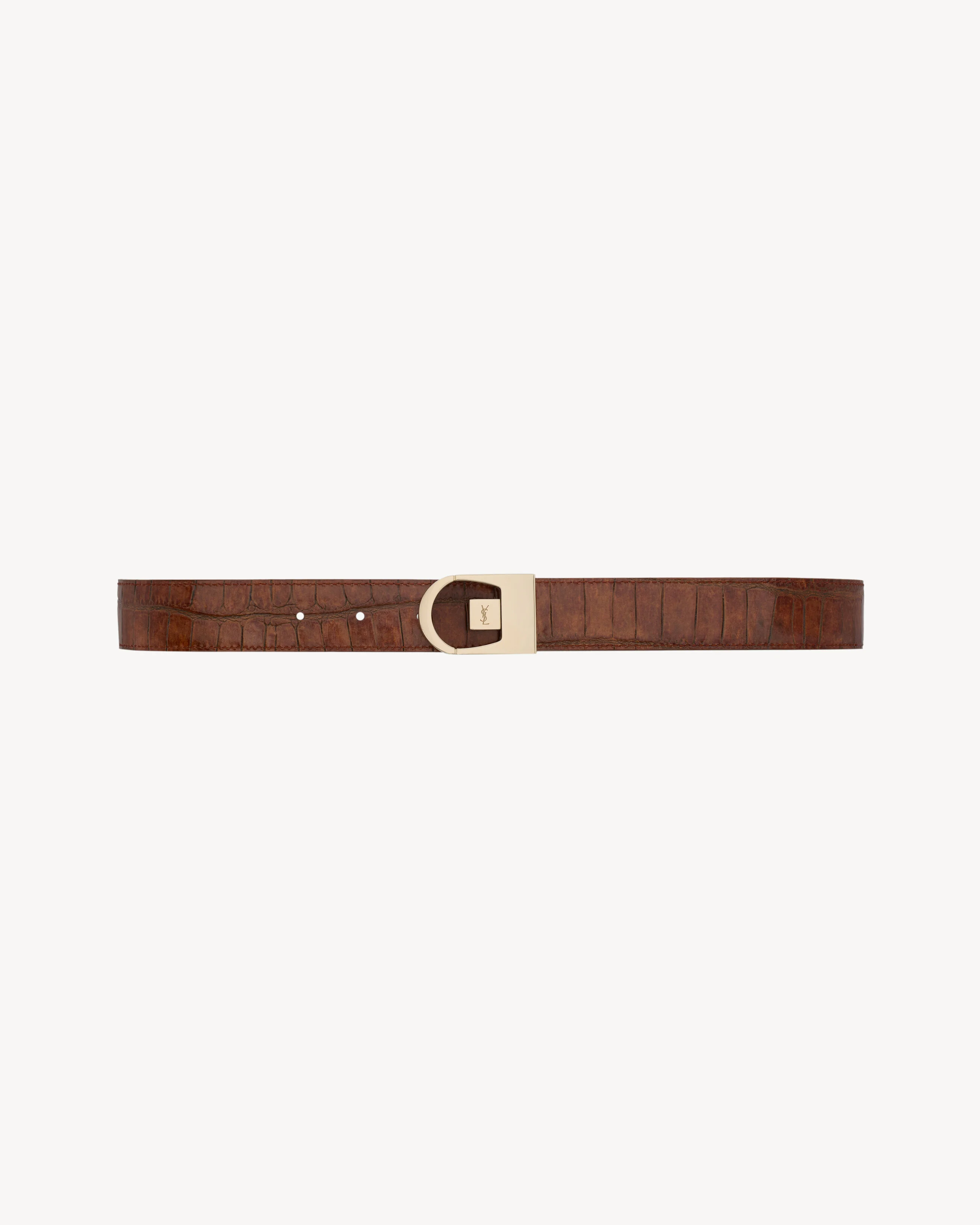 REVERSIBLE BELT IN CROCODILE-EMBOSSED LEATHER - 1