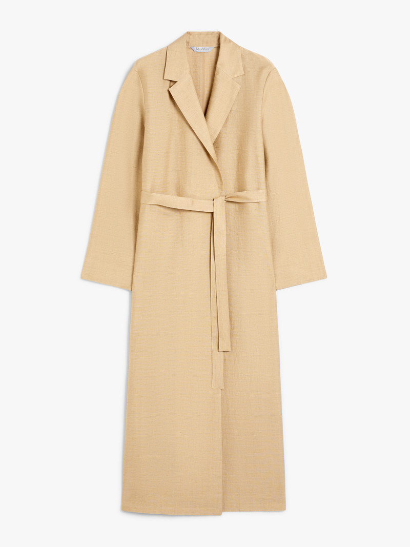 MEANDRO Linen and silk canvas overcoat - 1
