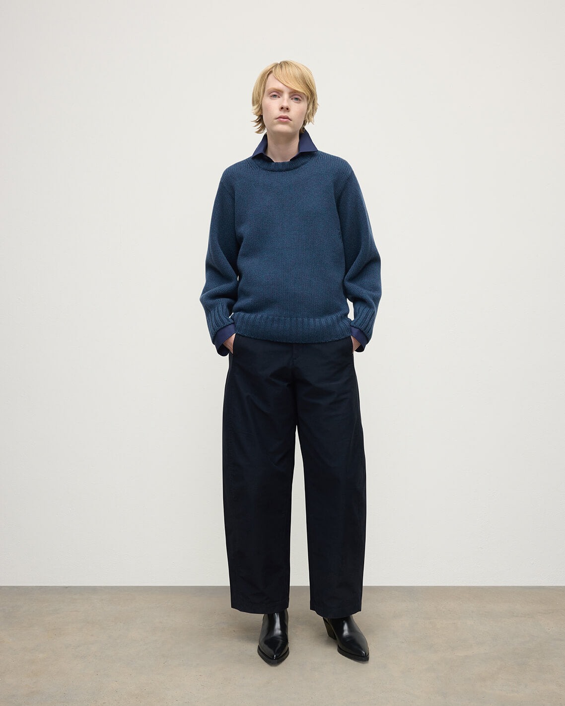 Relaxed Navy Cashmere Jumper - 2
