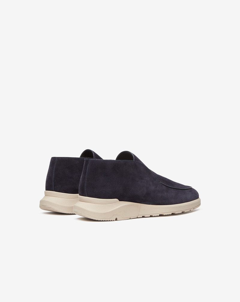 Navy blue suede slip-on loafer 3