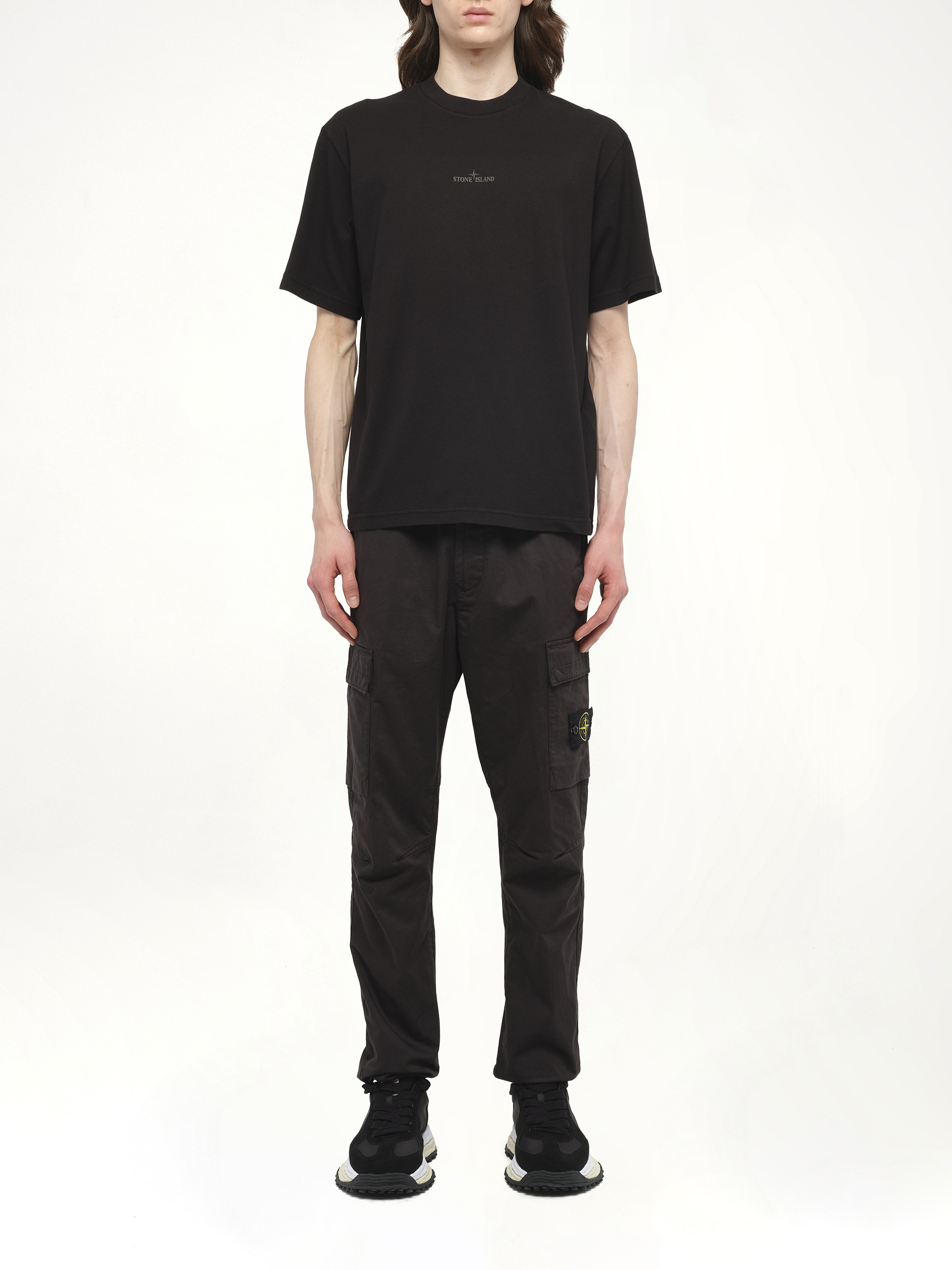 210003 Industrial Print S/S T-Shirt in Black - 7