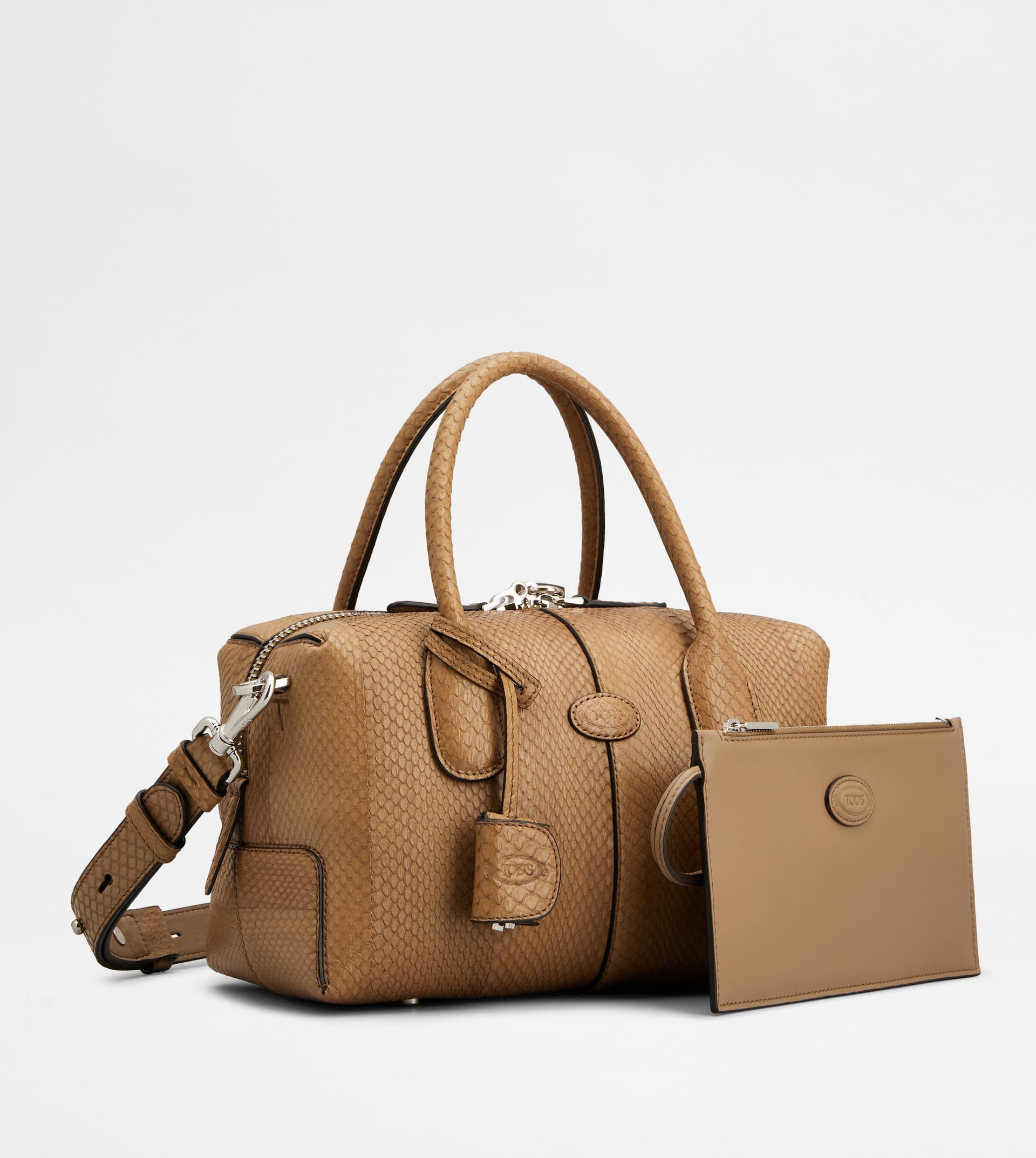 TOD'S DI BAG BAULETTO IN REPTILE MINI - BEIGE - 3