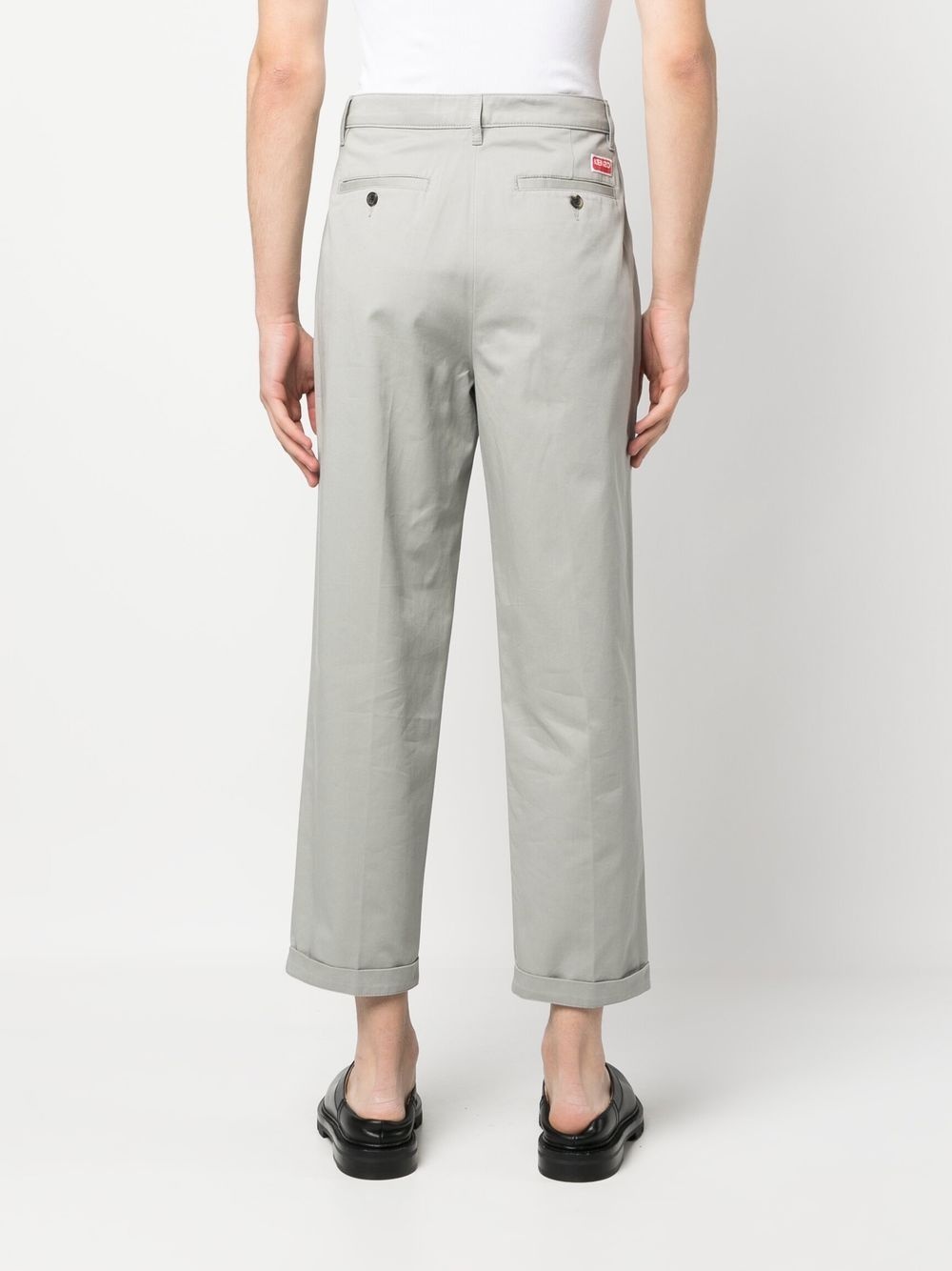 logo-patch cropped chinos - 4