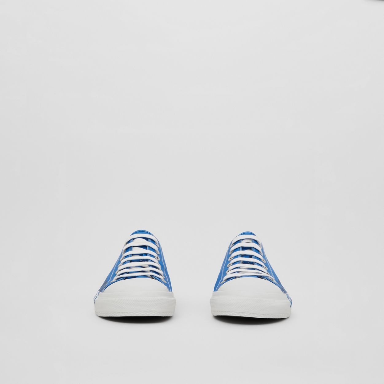 Logo Print Cotton Gabardine Sneakers - 5