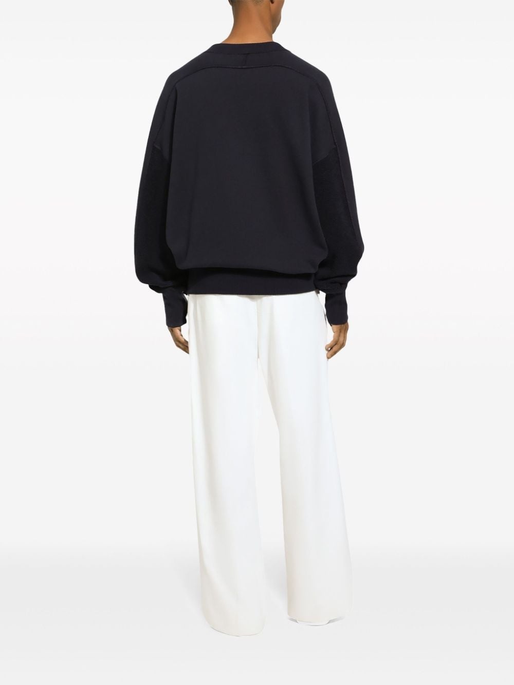 logo-plaque cotton sweatshirt - 4