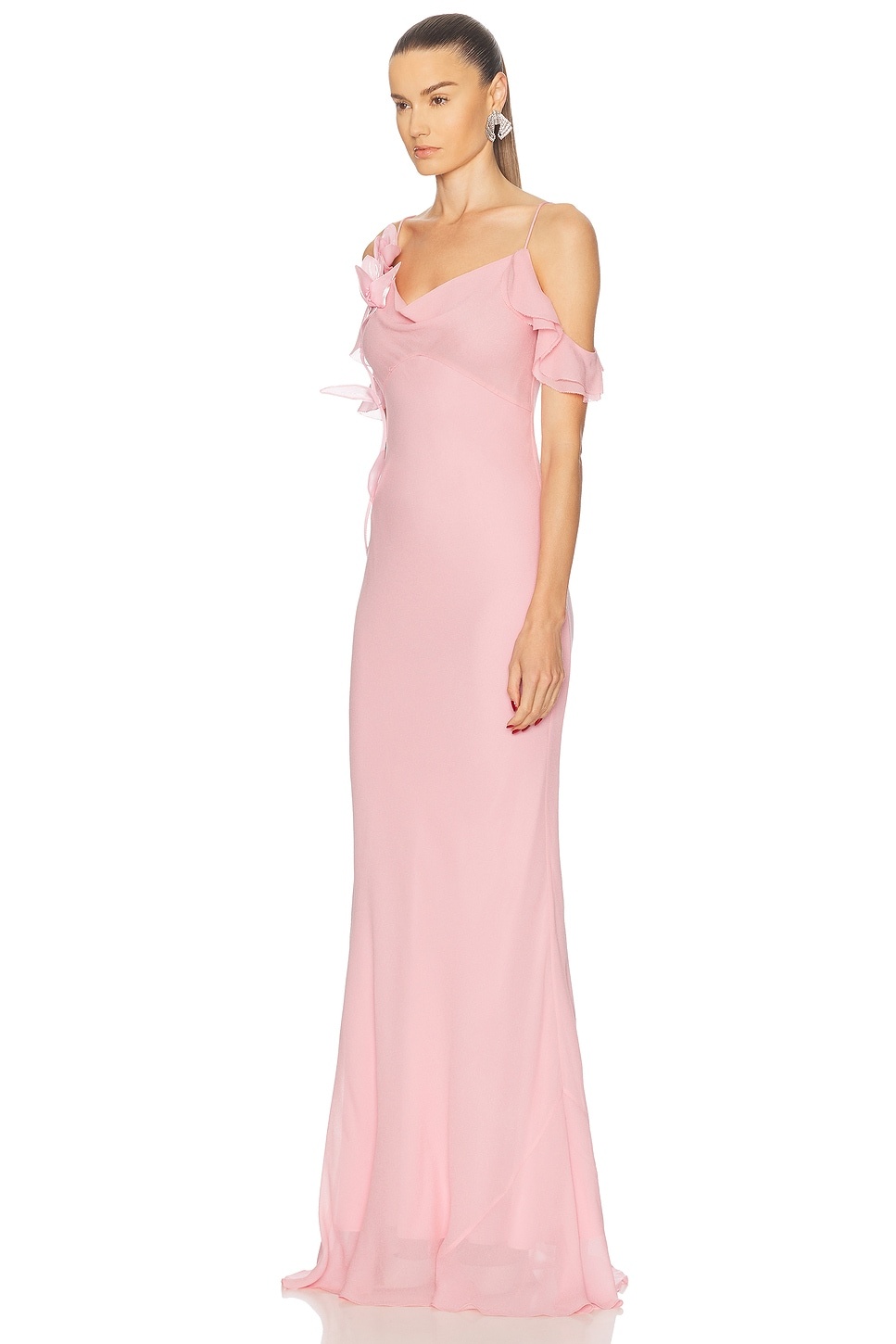Georgette Flower Maxi Dress - 3