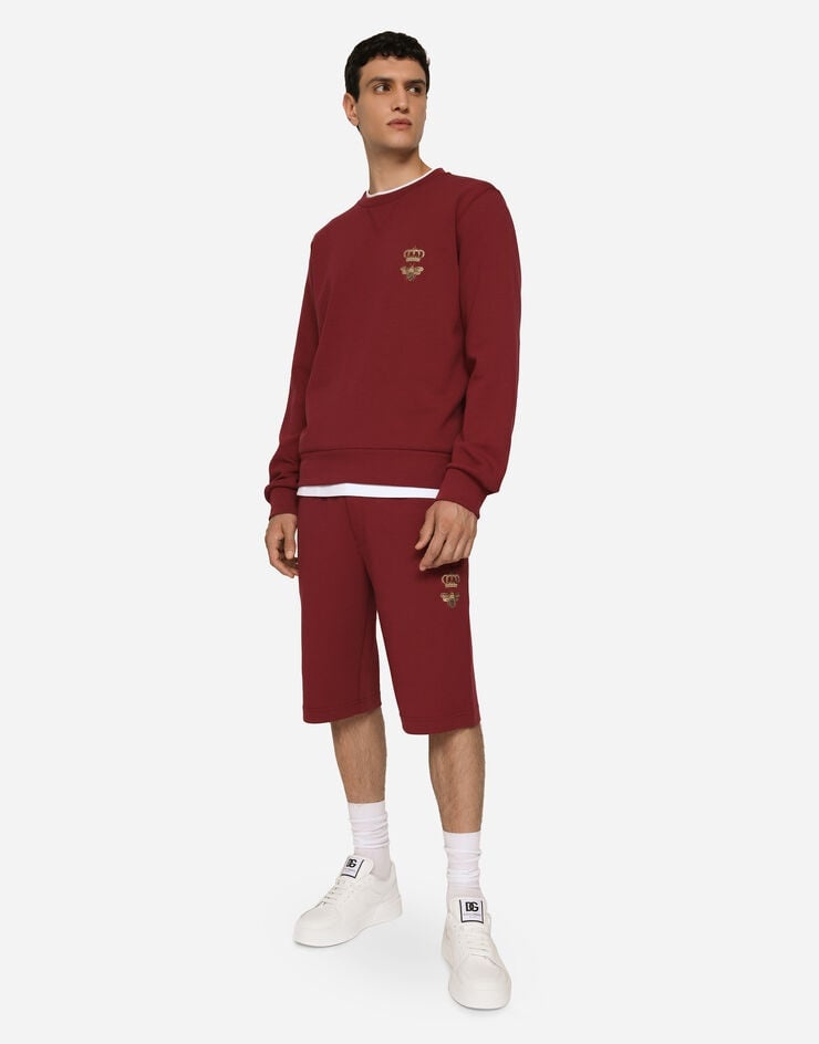 Jersey jogging shorts with embroidery - 5