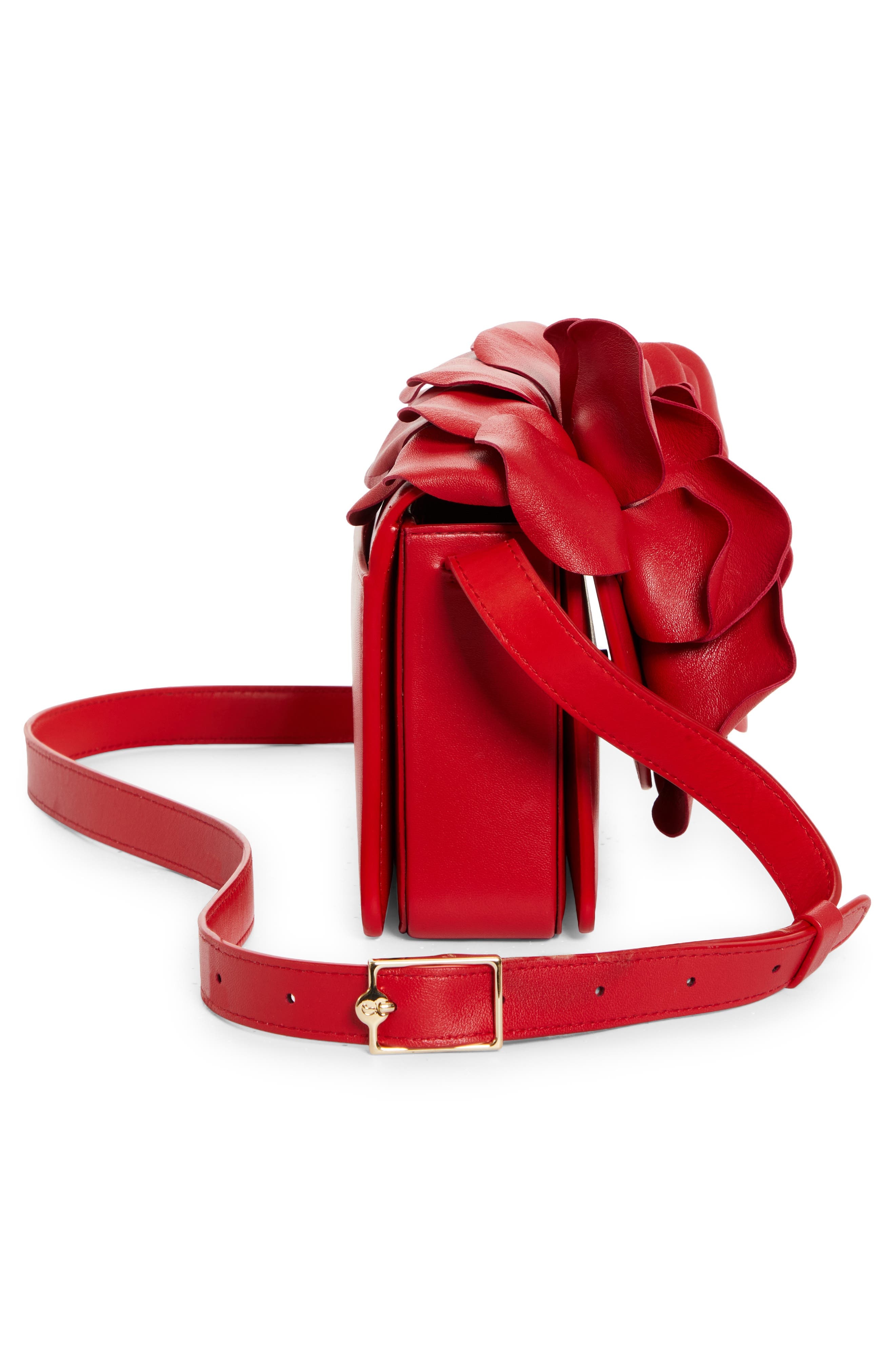 Christian Louboutin Small Loubi54 3D Rose Leather Crossbody Bag in R258 Loubi/Gold at Nordstrom - 6