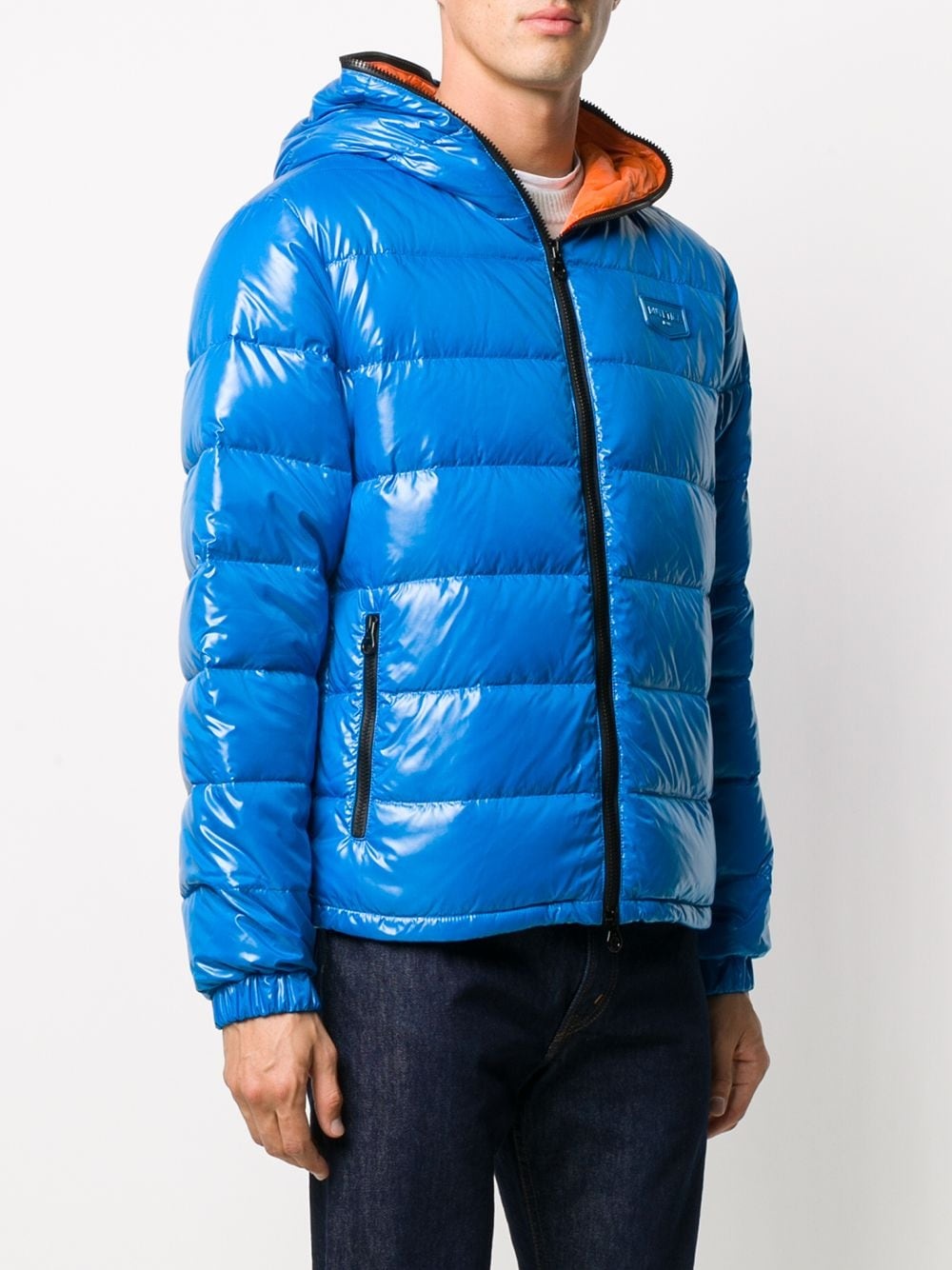 padded zip-up down jacket - 3