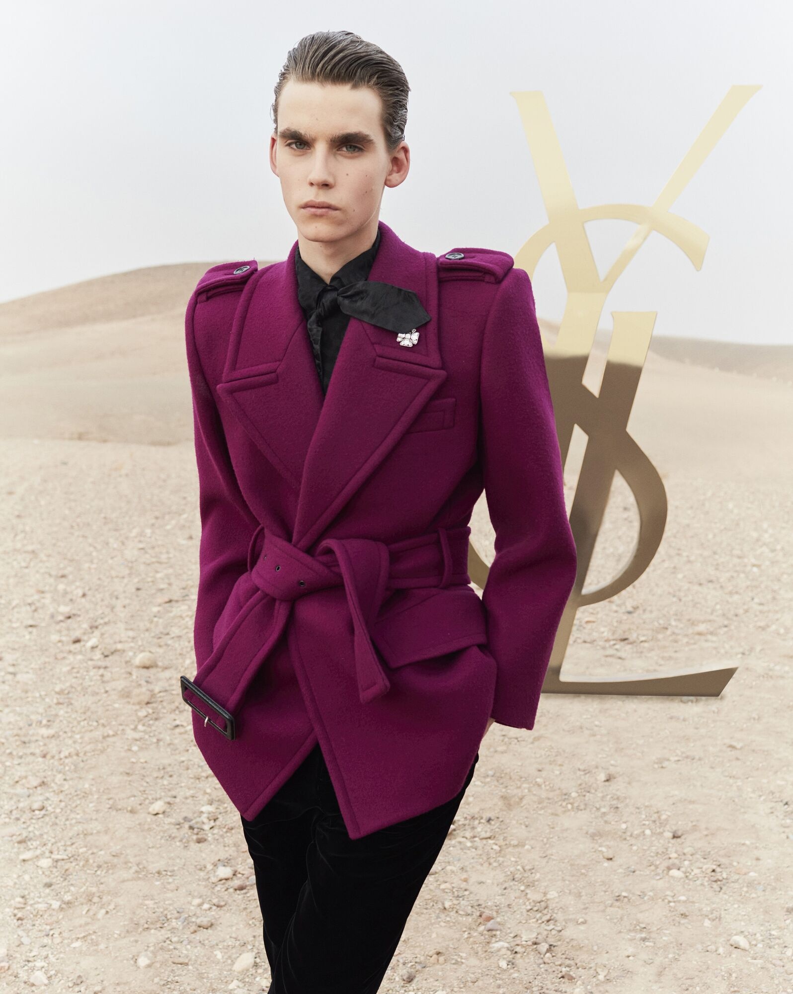 shirt in matte and shiny silk - 2