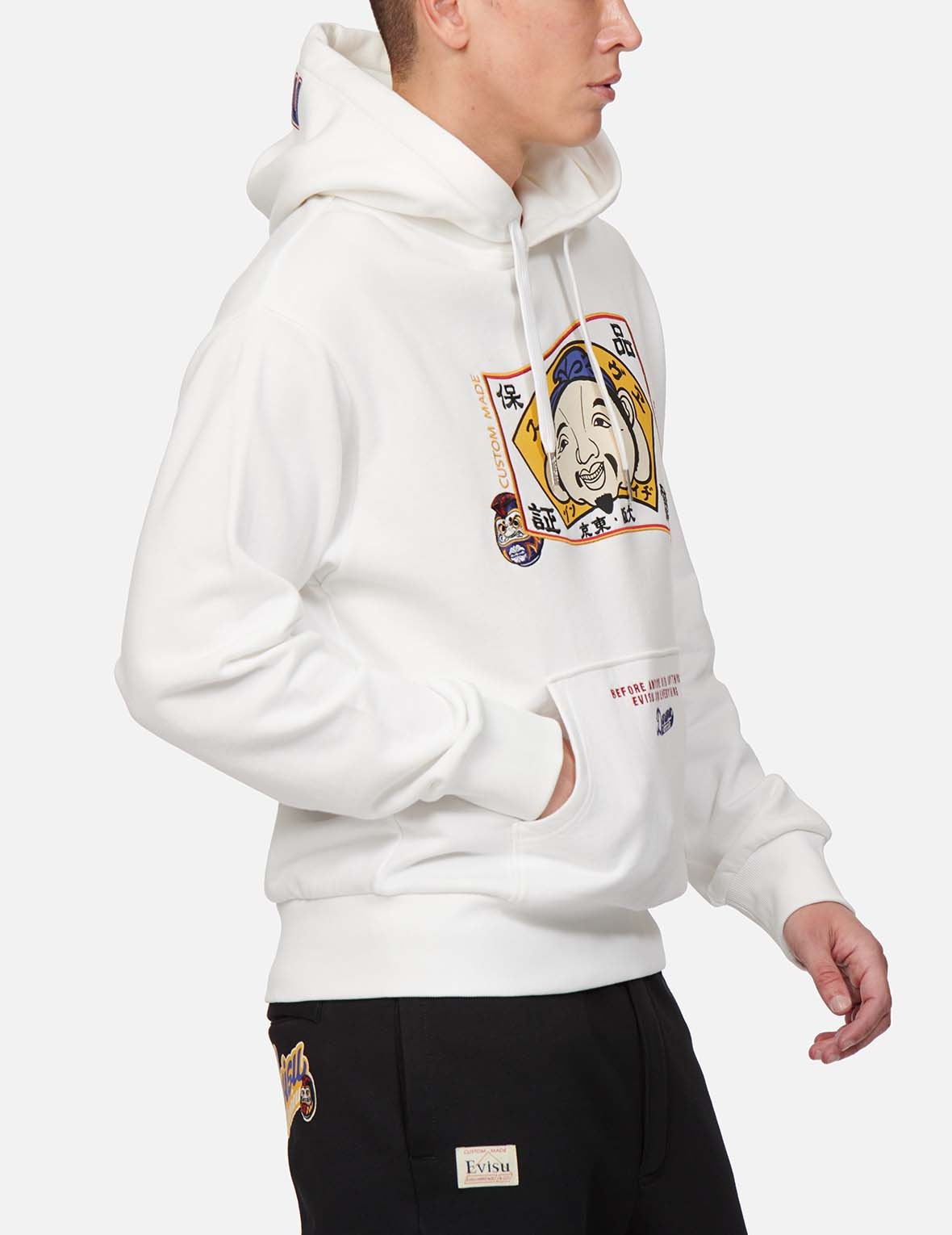 HOODED SWEATSHIRT WITH GODHEAD FLAG AND DARUMA EMBROIDERY - 7