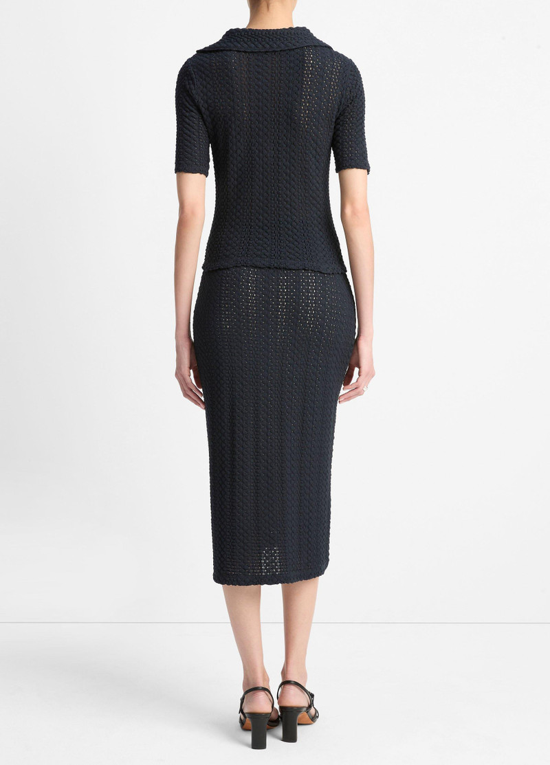 Vince Textural Cotton Midi Skirt outlook