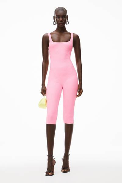 Alexander Wang CATSUIT IN TEXTURED LOGO JERSEY outlook