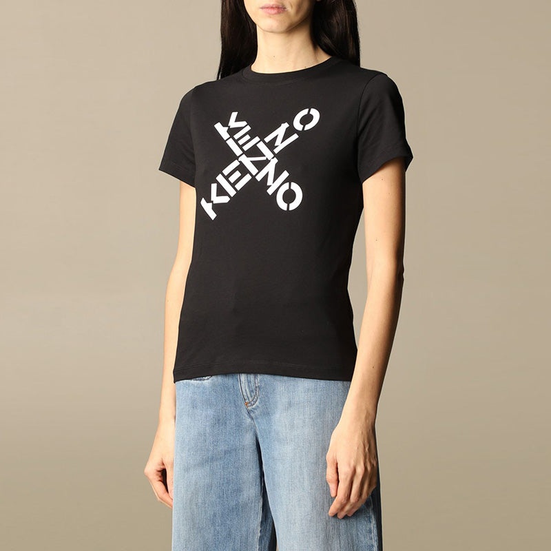 KENZO SS21 Big X Pattern Round Neck Short Sleeve Black FB52TS8504SJ-99 - 5
