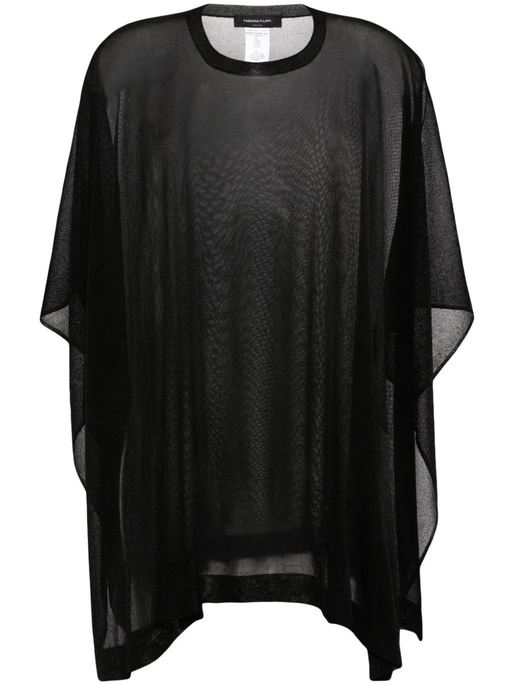 lurex- detailing semi-sheer cape - 1