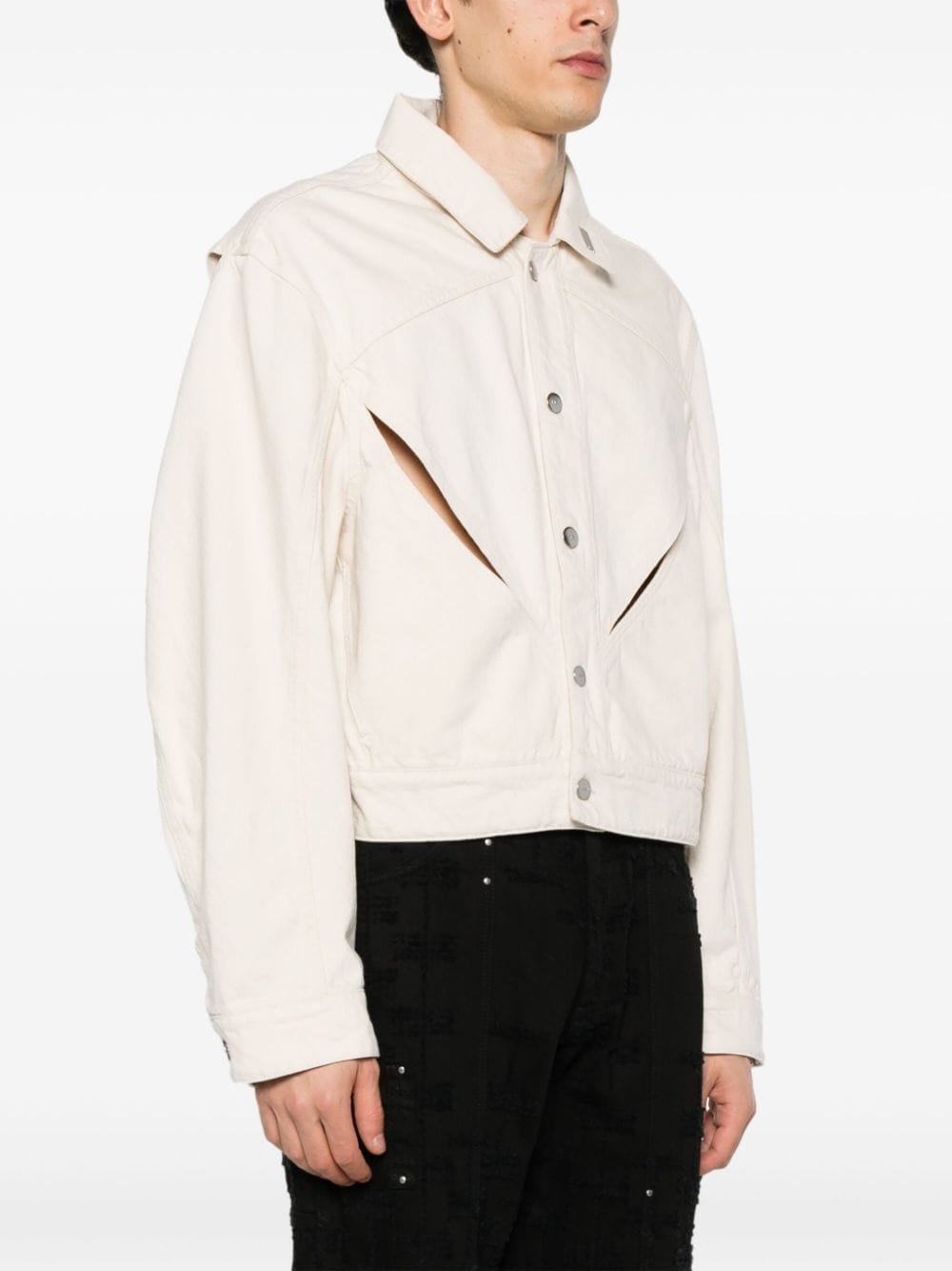 Equisetum cut-out detail denim jacket - 2