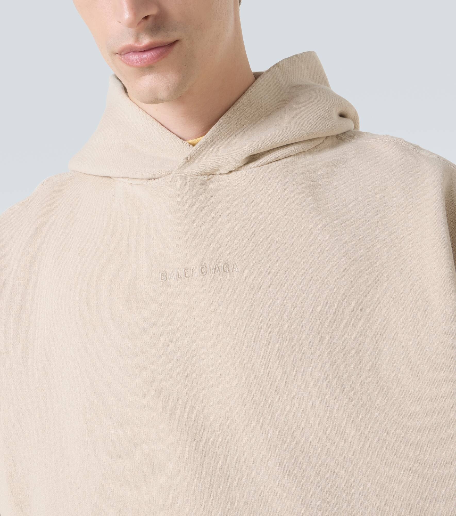 BALENCIAGA★l Logo フーディー BALENCIAGA Logo cotton fleece hoodie | REVERSIBLE