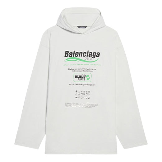 Men's Balenciaga FW21 Logo Alphabet Printing Loose White 662424TKVF89085 - 1