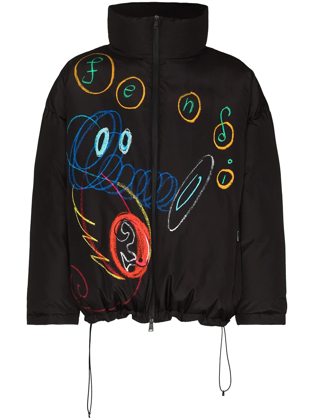 scribble-print puffer jacket - 1