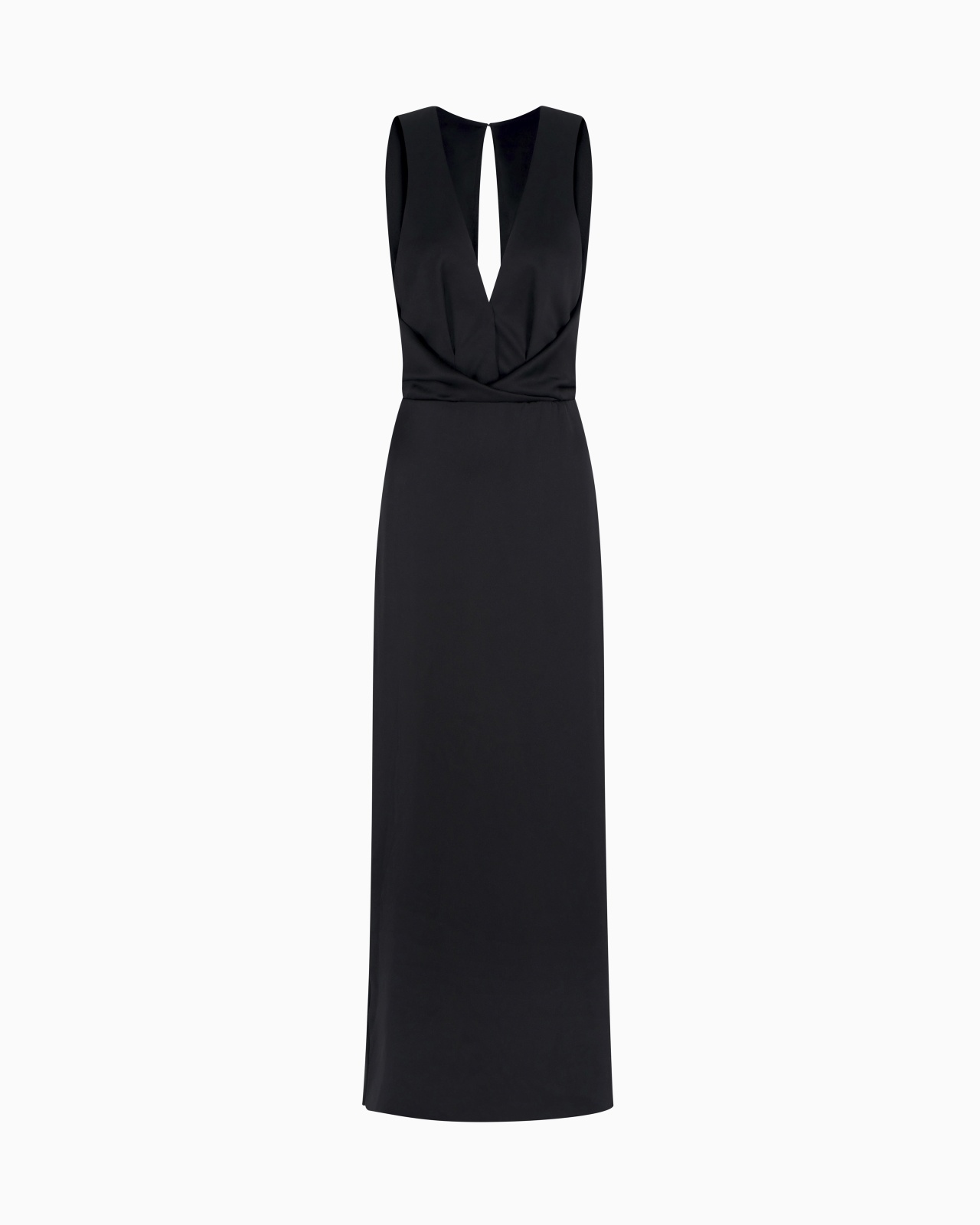 DOUBLE-FACED SILK-SATIN LONG DRESS - 1