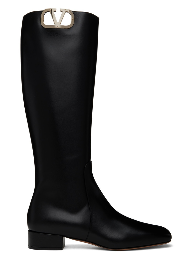 Black VLogo Tall Boots 1