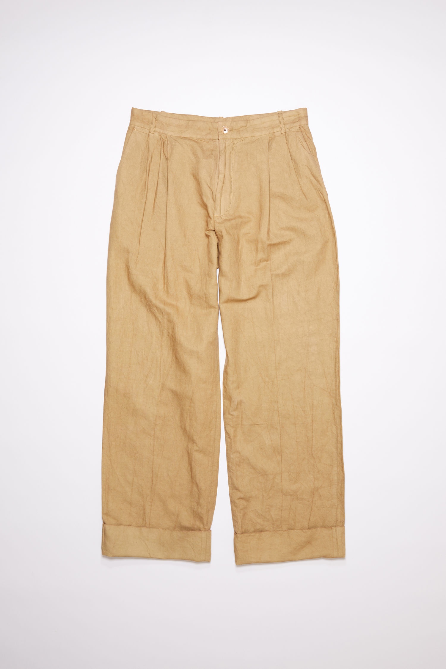 Linen blend trousers - Almond beige - 5