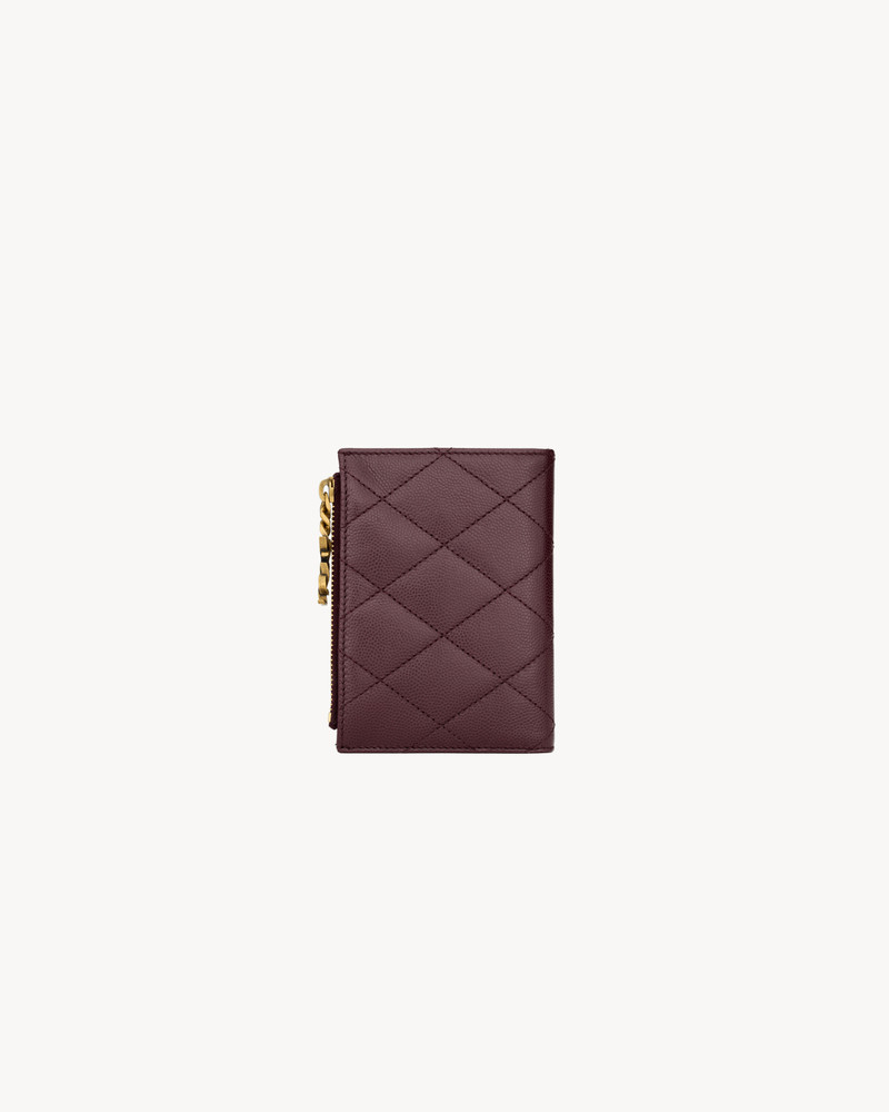 SAINT LAURENT CASSANDRE BIJOU BI-FOLD WALLET IN GRAIN DE POUDRE LEATHER outlook