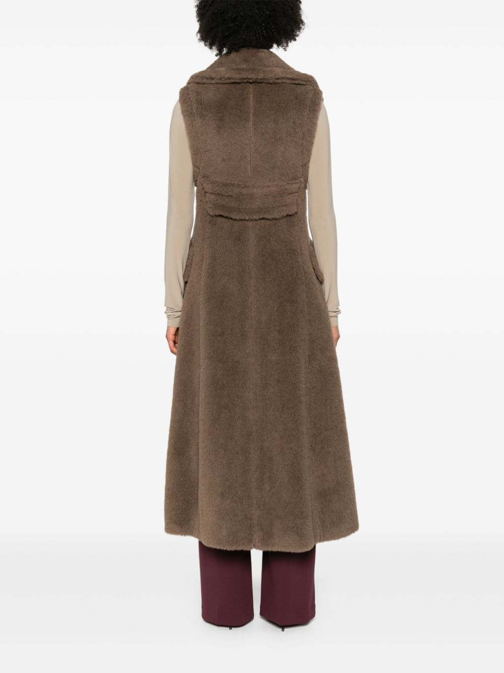 Boario double-breasted sleeveless coat - 4