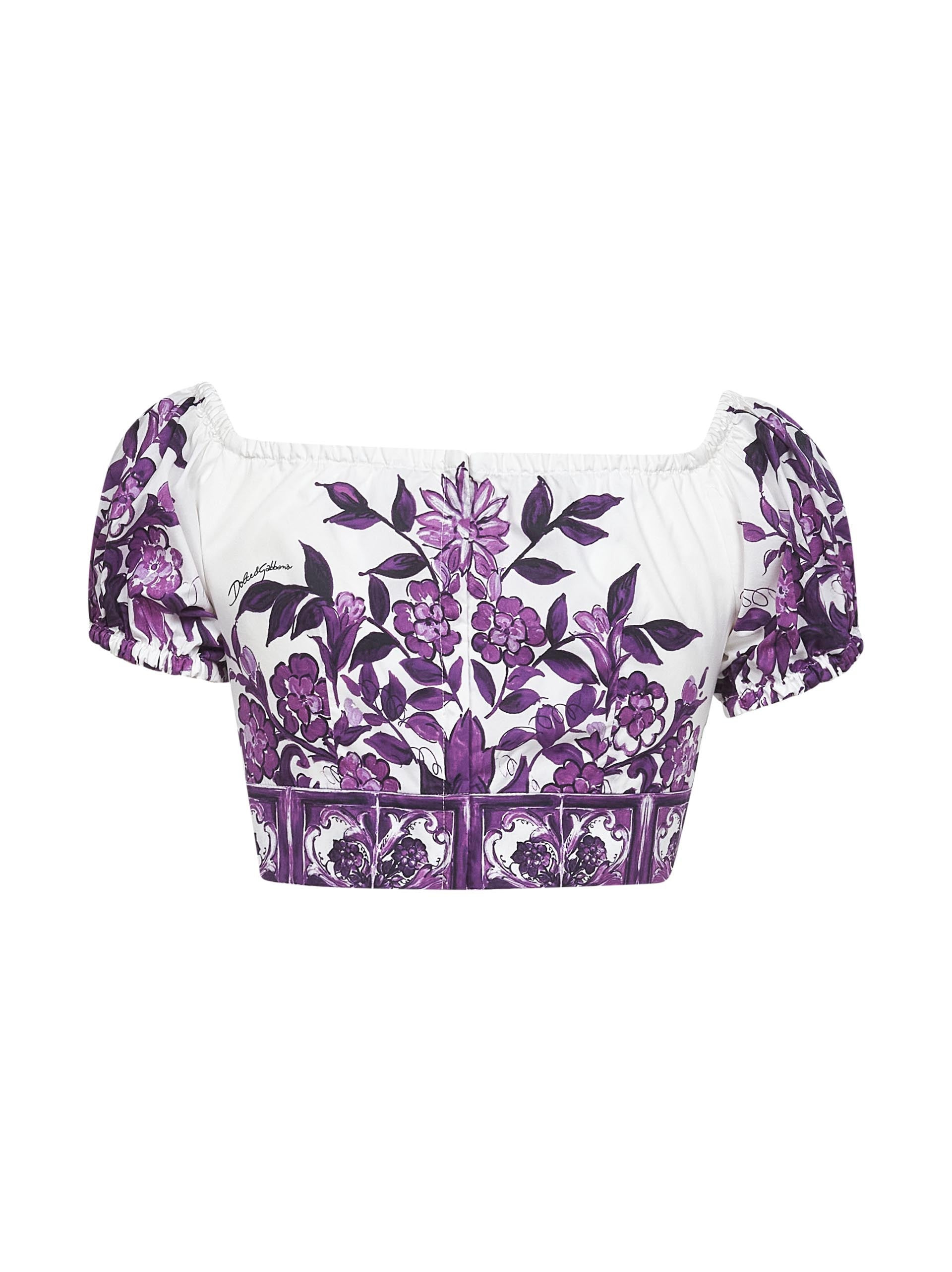 Dolce & Gabbana Women Maiolica Print Poplin Top - 2