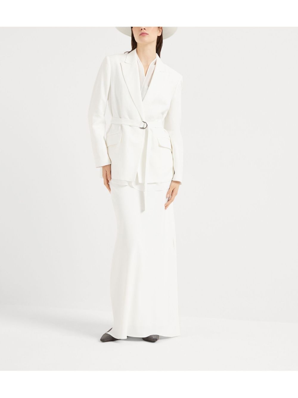Monili-detail twill blazer - 2