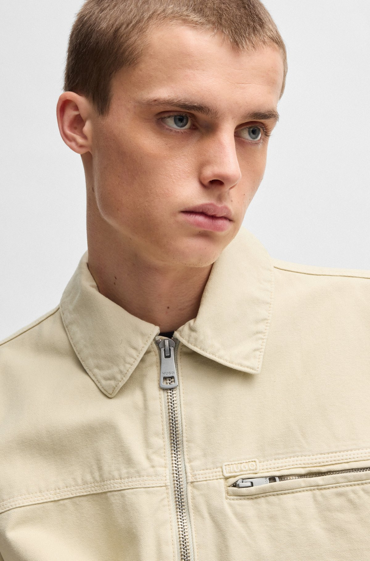 REGULAR-FIT PADDED JACKET IN COTTON CANVAS - 5