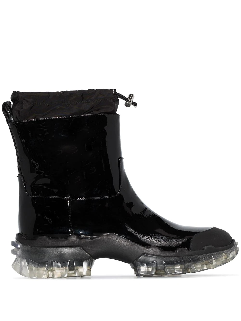 drawstring detail transparent sole rain boots - 1