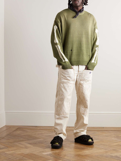 Kapital 5G Distressed Intarsia Cotton-Blend Sweater outlook