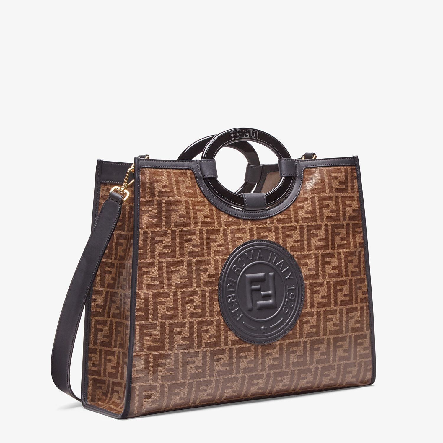 Shopper in brown fabric - 3