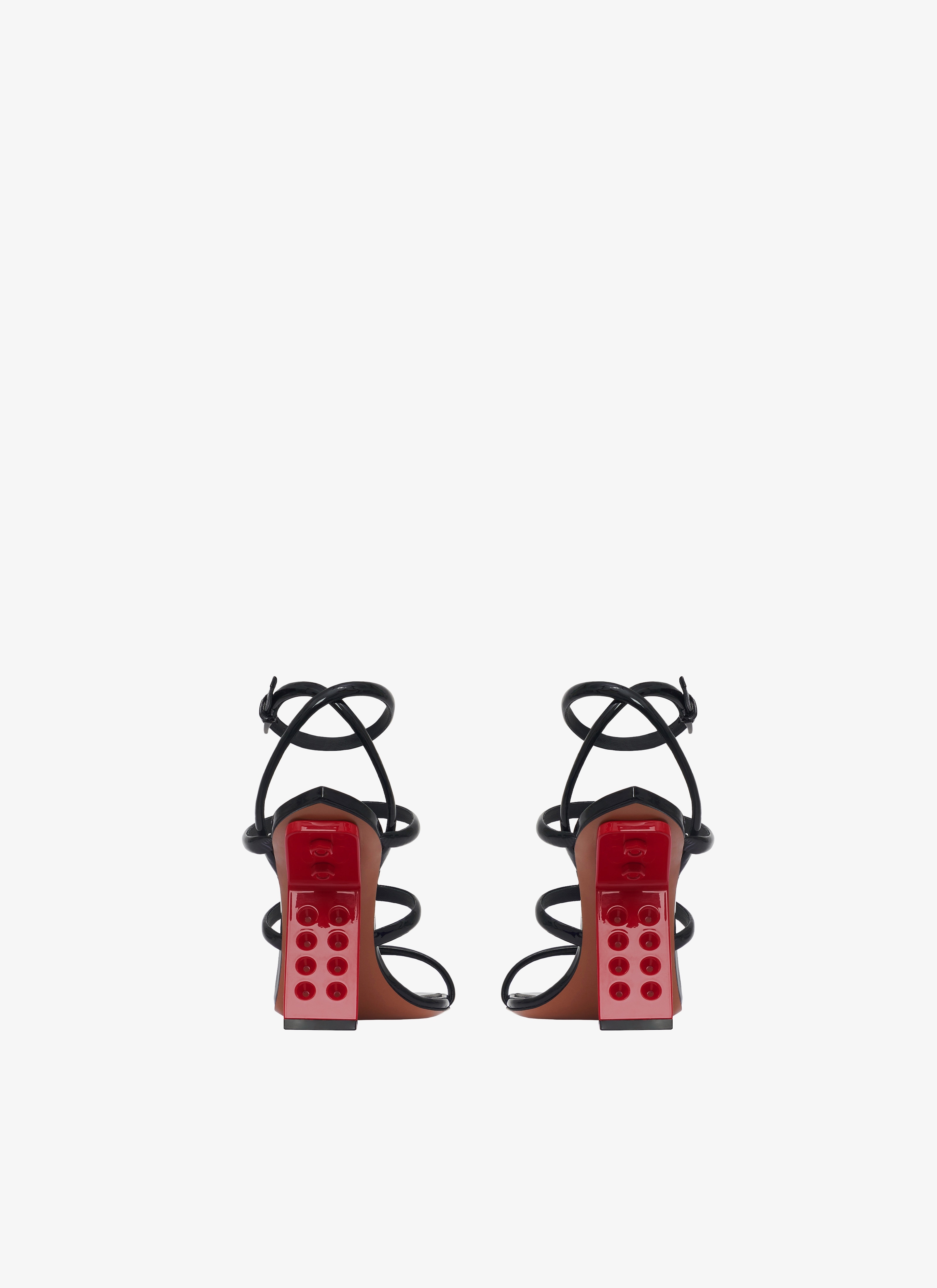 PERFORATED SANDALS IN PATENT CALFSKIN - 3
