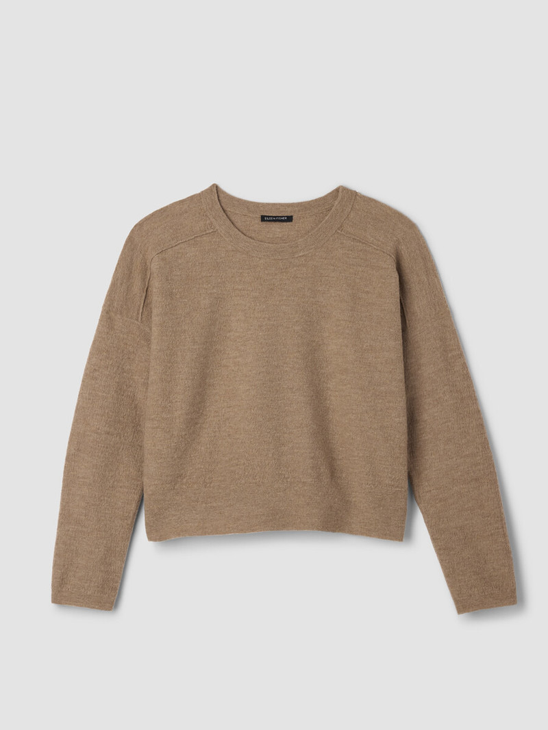 Fine Felted Wool Crew Neck Short Top in Regenerative Wool 1