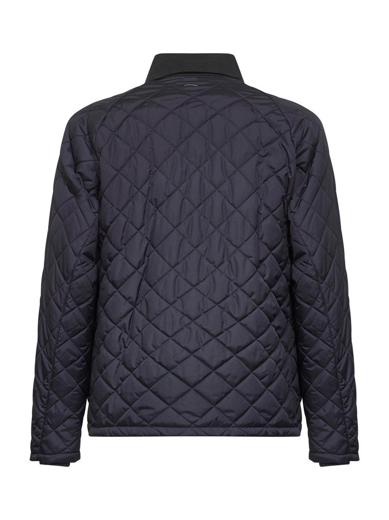 Herno Blue Chamonix nylon and waxed tech cotton jacket outlook