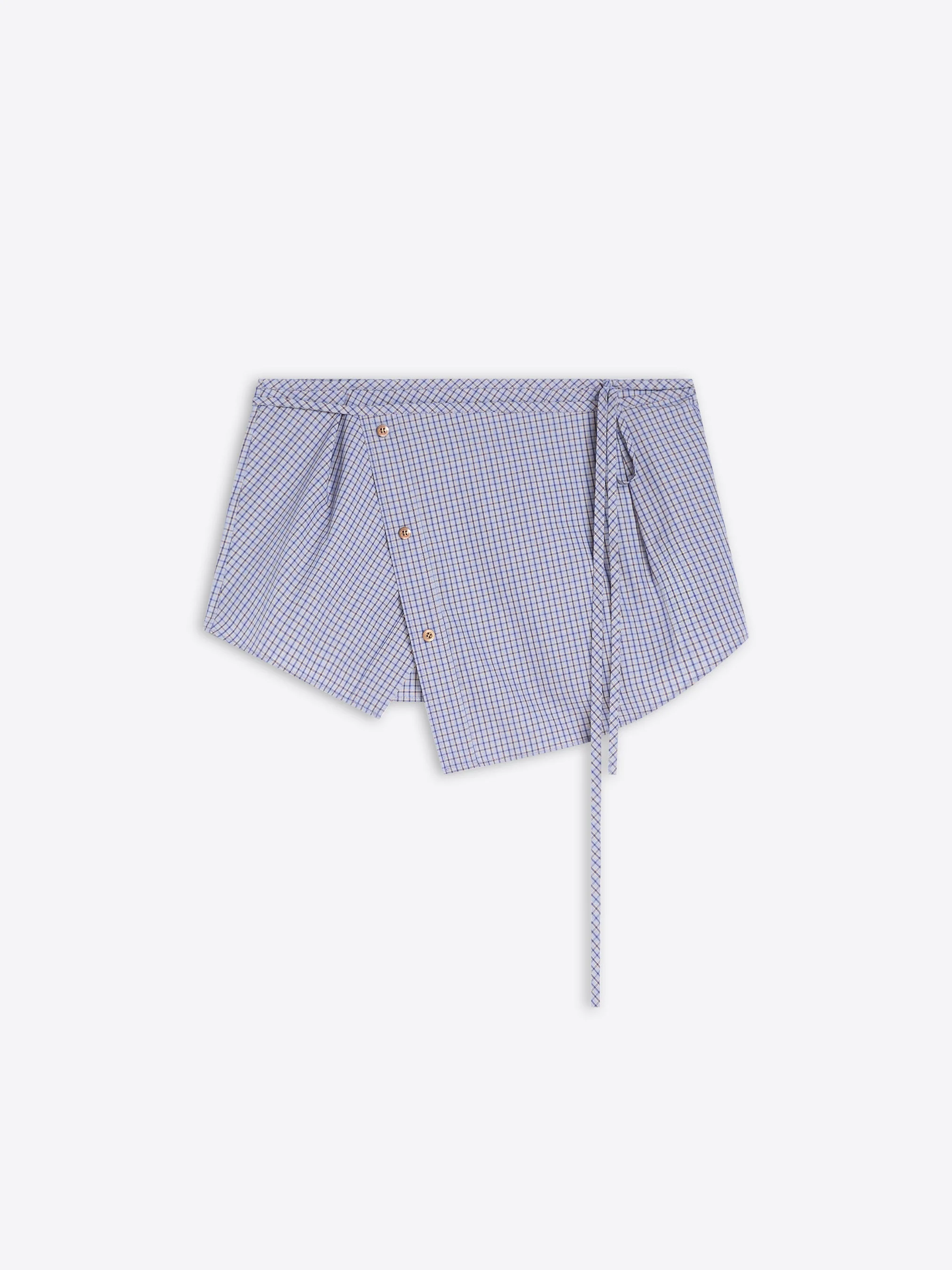 CHECKED COTTON WRAP BELT - 1
